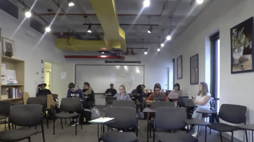 Students sit in a classroom in Fall 2022