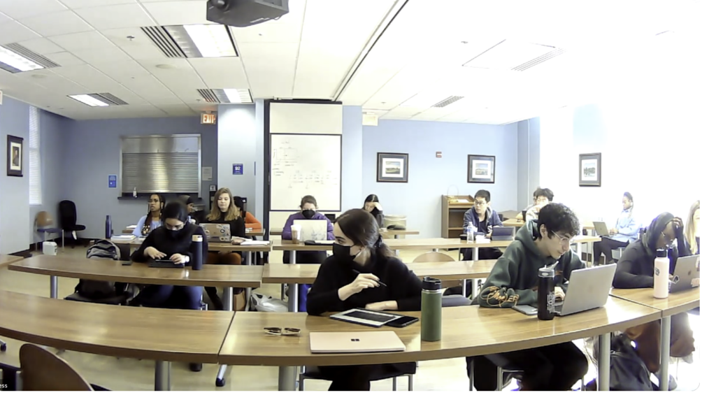 Students sit in a classroom in Fall 2022