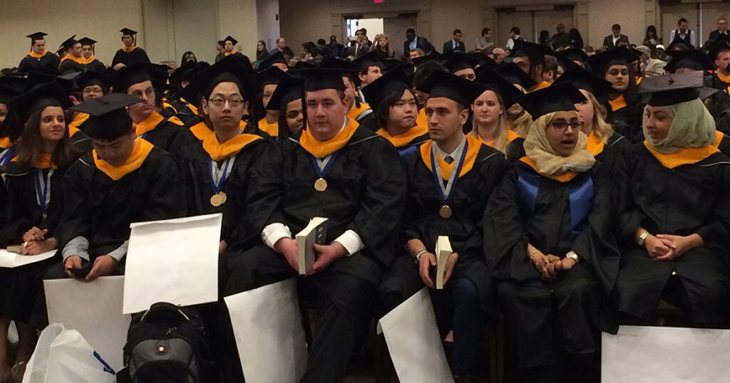 Graduating students at 2015 Commencement
